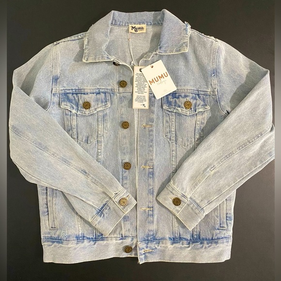 New Show Me Your MuMu Dover Jean Jacket Wedding Maid of Honor Boho Western - Picture 6 of 11